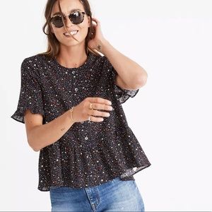 Madewell Starry Night Studio Ruffle Hem Top (M)